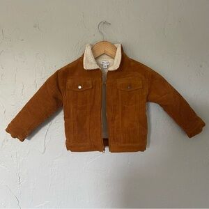Splendid Brown Corduroy Kids Jacket White Sherpa Lining Fall School 18-24 mos
